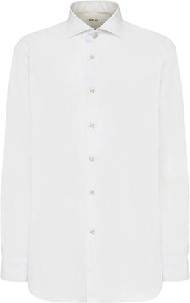Kiton Overhemden, Heren, Wit, S, Katoen, Wit Katoenen Overhemd