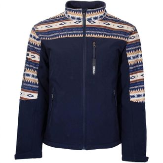 Hooey Mens Long Sleeves Softshell Jacket In Navy/multi