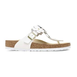 Birkenstock Flip Flops, female, White, Size: 10 US Gizeh Flowers Regular Fit