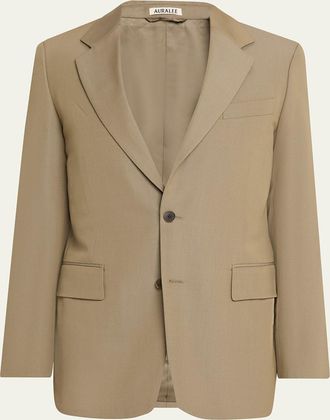 Auralee Mens Single-Breasted Wool Blazer