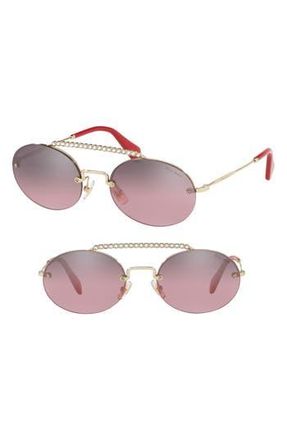 Miu Miu Evolution 54mm Rimless Round Sunglasses in Pale Gold Gradient Mirror at Nordstrom Rack