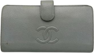 Chanel Pre-owned Vintage Long Wallet (Bi-fold) - Dames - Vintage Accessoires - Grijs - ONE Size - Leer - Vintage