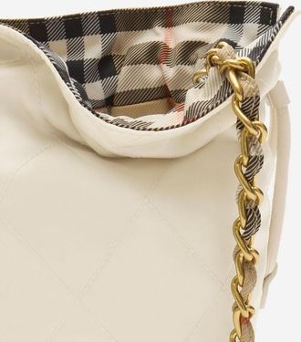 Burberry Womens Shoulder Bag Reversible Nylon White Polyamide
