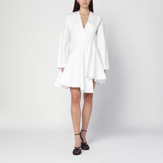 Alaia Asymmetrical white cotton dress