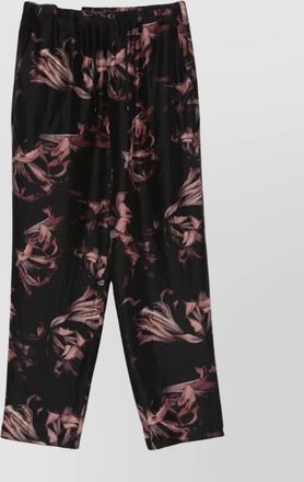 Dries Van Noten floral pattern trousers elastic waistband
