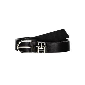 Tommy Hilfiger Belts, male, Black, Size: 70 CM Black Leather Belt