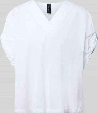 Marc Cain Relaxed Fit Bluse mit V-Ausschnitt in Weiss, Gr&ouml;&szlig;e 34