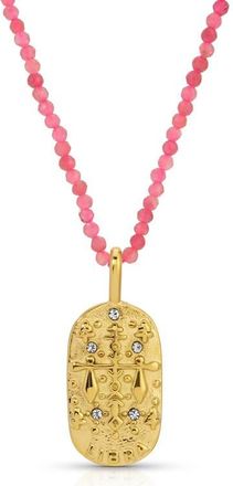Kozakh Sunrise Zodiac Pendant Necklace in Gold/pink Libra at Nordstrom
