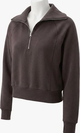 Spanx Airessentials Half Zip Pullover In Dark Cacao