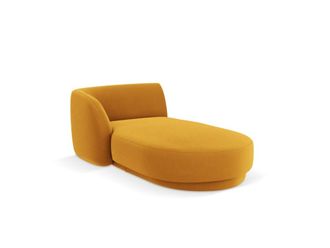 MICADONI Chaise longue de angulo izquierdo de terciopelo amarillo