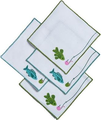 Tag Make A Splash Cocktail Napkin S/4 White Multi Cotton Summer at Nordstrom