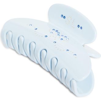 Sandy Liang Princess Crystal Embellished Claw Clip in Baby Blue at Nordstrom