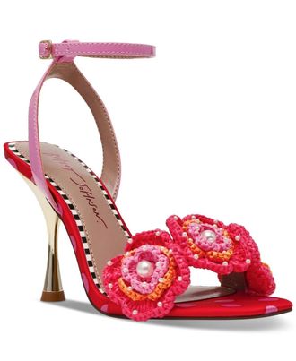 Blue by Betsey Johnson Womens Blue by Betsey Johnson Ainsley AINS01S5 Sandal Red Spool Heel HAWK1572