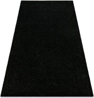 RugsX Rugsx - Alfombra Buenos 6649 Shaggy Liso, De Un Solo Color Negro Black 180x270 Cm