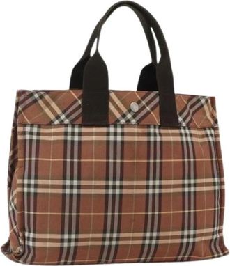 Burberry Pre-owned Vintage Tote Bag - Dames - Vintage Shopper - Bruin - ONE Size - Nylon - Vintage