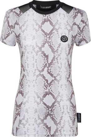 Plein Sport T-Shirt Ronde Hals Python - Dames - Sportshirts - Grijs - S - Tule - Fitness