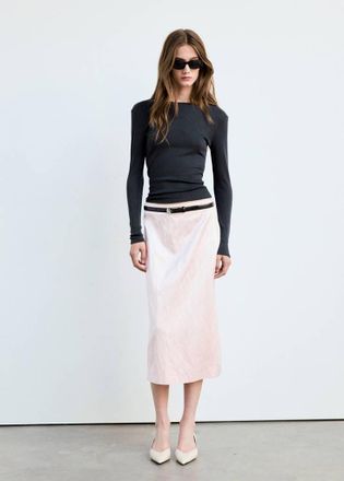 Mango Maglietta avvitata tinta unita grigio antracite - Donna - XXS - MANGO