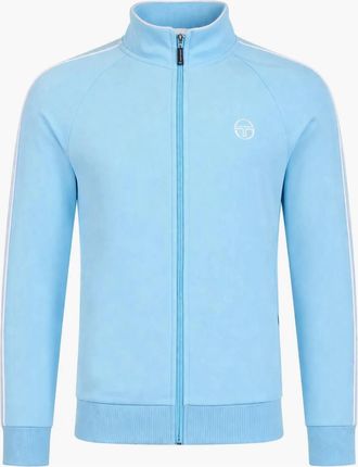Sergio Tacchini Mens Sergio Tacchini Tasso Velour Track Top Jacket Baltic Sea/White - Blue - Size: 44/Regular