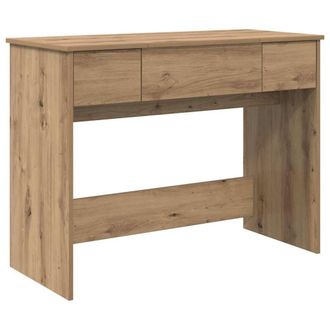 Berkfield Home Dressing Table with Mirror Artisan Oak 100x45x76 cm in Beige | Size: 100 x 45 x 76 cm