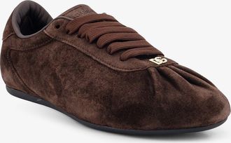 Dolce & Gabbana Womens Sneakers Soft Ballet Brown Suede Trainers