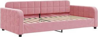 vidaXL Sof&aacute; Cama Terciopelo Rosa 100x200 Cm Vidaxl