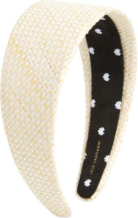 Lele Sadoughi Brigitte Wide Raffia Headband in Chalk at Nordstrom