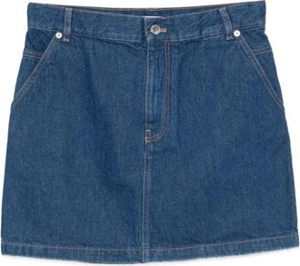 Maison Kitsun&eacute; Denim Rok - Dames - Spijkerrokken - Blauw - W28 - Denim - Rokken