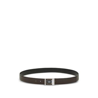 Ferragamo Brown Textured Reversible Belt