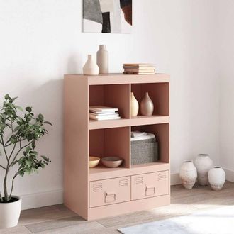 Berkfield Home Highboard Pink 67x39x95 cm Steel | Size: 67 x 39 x 95 cm
