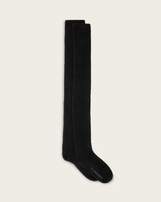 AllSaints BEA OVER KNEE SOCKS, Size: S/M