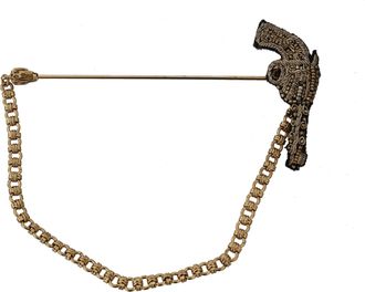Dolce & Gabbana Reversspeld Gouden Messing Koper Revolver Broche