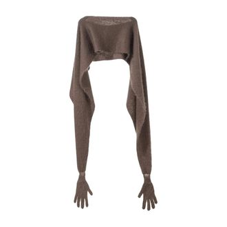 Moschino Capes, female, Brown, Size: ONE SIZE Stola Mohair Con Guanti