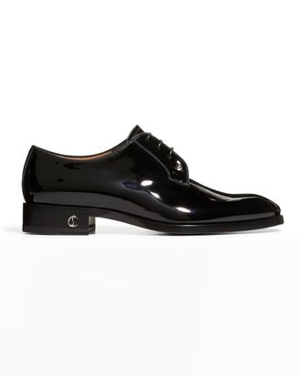 Christian Louboutin Men & apos;s Chambeliss Patent Red-Sole Oxfords