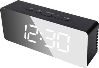 No Brand Reloj Despertador Digital, Reloj De Mesa Para Dormitorio, Hora, Temperatura, Funci&oacute;n De Repetici&oacute;n, Brillo Ajustables (negro)