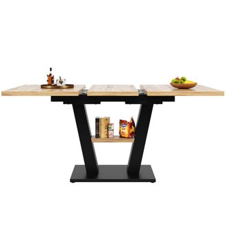 Urban Meuble Mesa de comedor extensible efecto madera 118-157cm