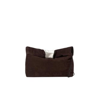 Staud Staud, Tassen, Dames, Bruin, ONE Size, Leer, Cuff Suede Clutch