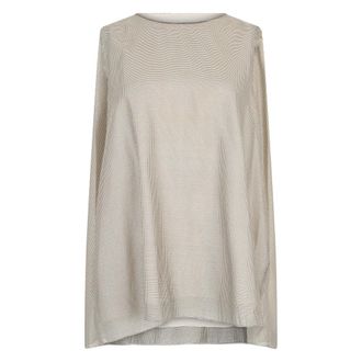 Fabiana Filippi Sleeveless Tops, female, Beige, Size: L Checked Sleeveless Top