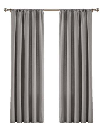 Brooklyn Loom Solid Cotton Percale Window Curtain Pair
