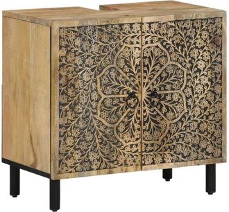 vidaXL Bathroom Sink Cabinet 62x33x58 cm Solid Wood Mango vidaXL