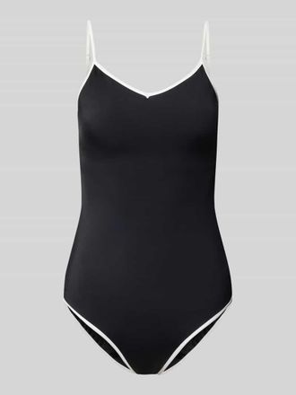 Neo Noir Neo Noir Badeanzug mit Kontrastkante Modell FELICE SOLID in Black, Gr&ouml;&szlig;e XL