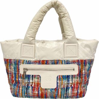 Chanel Multi-Color White Nylon Tote Bag (Pre-Owned)
