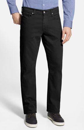 AG - Adriano Goldschmied Prot&eacute;g&eacute; SUD Straight Leg Pants in Super Black at Nordstrom, Size 29 X 32