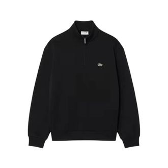 Lacoste Hoodies & sweatvesten, Heren, Zwart, XS, Katoen, Sweatshirt met hoge hals en rits
