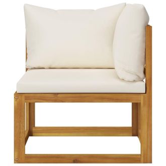 Berkfield Home Beautiful 2-seater Garden Bench with Cream White Cushions (UK/IE/ in Brown