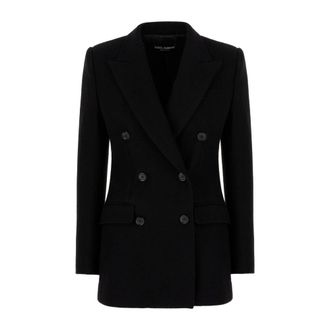 Dolce & Gabbana Blazers, female, Black, Size: S Wool Jacket