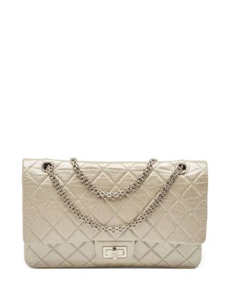 Chanel 2.55 Reissue gewatteerde schoudertas met kettingband - Zilver
