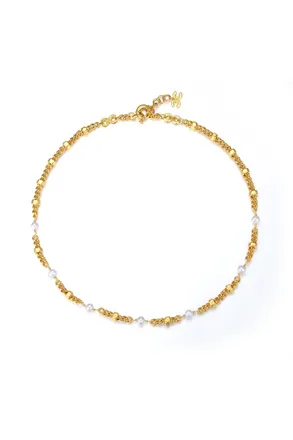 Classicharms Hexagon Bead Necklace with Natural Pearls