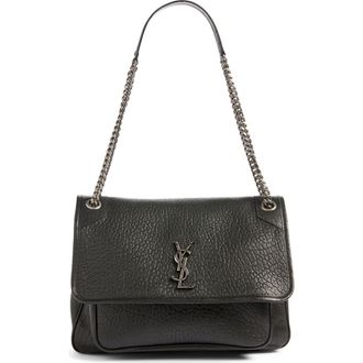 Saint Laurent Large Niki Leather Shoulder Bag in Noir at Nordstrom