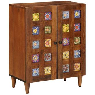 vidaXL Sideboard Walnut 60 x 33 x 75 cm Solid Mango Wood vidaXL