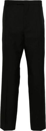 Gucci Geborduurde Twill Tailored Broek - Heren - Nette broeken - Zwart - XL - Katoen - Broeken